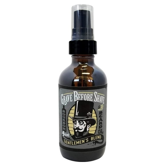 Aceite para barba de mezcla para caballeros Grave Before Shave (aroma a madera de bourbon/sándalo) 4 oz. BOTELLA GRANDE