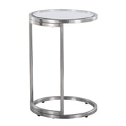 LumiSource Stainless Steel, Clear Glass Round Zenn End Table