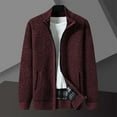 thumbnail image 3 of Kureaily Autumn And Winter Men's Casual Stand And Fleece Thickened Warm Knit Cardigan Sweater Coat Mens Pullover Sweater, 3 of 5