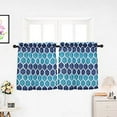 thumbnail image 1 of 2pcs Geometric Printing 100% Polyester Kitchen Tiers Rod Pocket Small Window Curtains Set for Bedroom/Living Room, 1 of 4