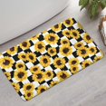 thumbnail image 2 of Black White Checker Sunflower Pattern Bathroom Rugs Mat,Non Slip Microfiber Bathroom Rug,Rubber Backing,Soft Bathroom Mats for Bathroom Floor,Tub and Shower,17x30in(43x75cm), 2 of 5