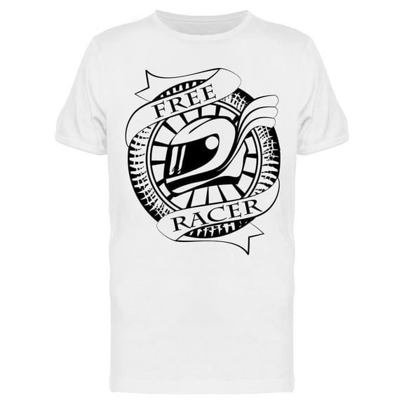 Free Racer Helmet Design T-Shirt Men -Image by Shutterstock, Male Medium