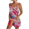 thumbnail image 3 of QATAINLAV 4th of July Romper for Women Summer Sleeveless Strap Jumpsuits American Flag Print Wide Leg Jumper One Piece Pants Short Overalls with Pockets Todays Daily Deals Multicolor M, 3 of 8