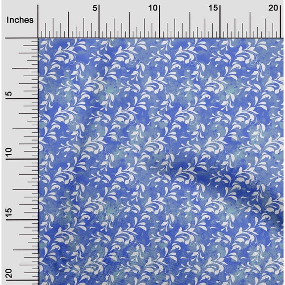oneOone Viscose Chiffon Medium Blue Fabric Batik Craft Projects Decor Fabric Printed By The Yard 42 Inch Wide - 02