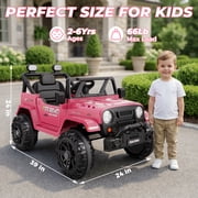 TOKTOO 12V Ride on Toys for Toddlers, Electric Ride on Car for Kids, Ride on Truck for Boys Girls with Parent Remote Control, Music Player, Pink