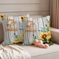 thumbnail image 2 of YOU ARE MY SUNSHINE Pillow Covers 2 Pack Spring Summer Flowers Green Leaves Wood Grain Pillowcase Waterproof Outdoor Throw Pillow Cover for Patio Garden Square Cushion 20”x20”, 2 of 9
