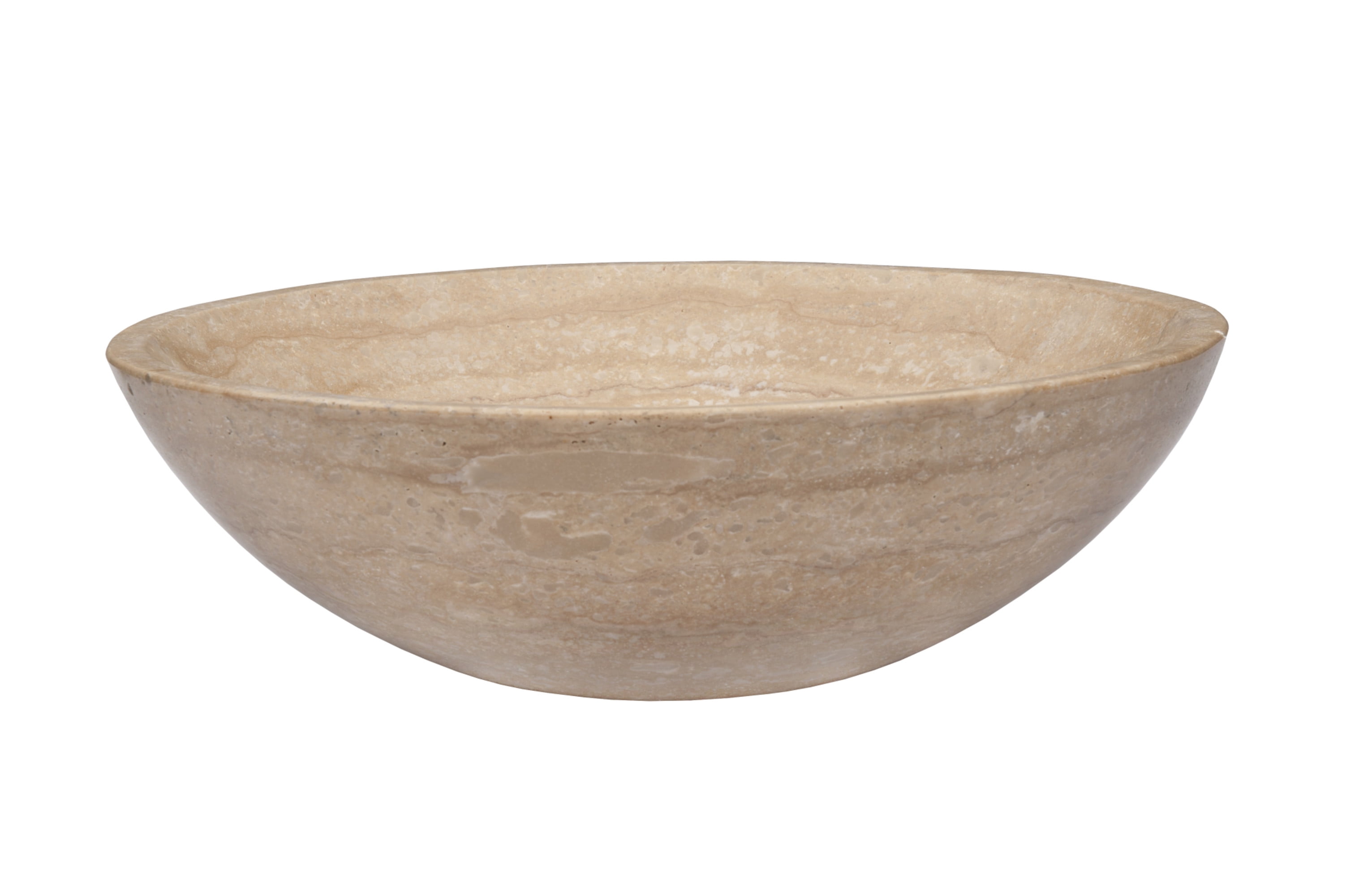 Miseno MNO-TB-PC Circular 17" Stone Vessel Bathroom Sink; Polished Chrome Drain