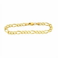 thumbnail image 2 of Real 10k Yellow Gold Hollow Figaro Bracelet 2.5mm, 7" to 10" (7"), 2 of 3