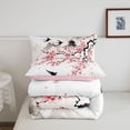 thumbnail image 5 of Homewish Japanese Cherry Blossom Queen Comforter Set,Cute Floral Comforter Sets Queen,Pink White,Pink Reversible,3 Pieces,1 Comforter and 2 Pillowcases, 5 of 7