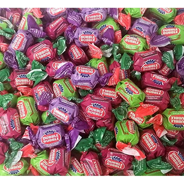 Assorted Fruit Flavored Dubble Bubble Gum Candy, Apple, Watermelon and