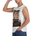 thumbnail image 3 of Fotbe Cat Holding Mugshot Sign Men's Camiseta sin Mangas Estampada para Hombres, Playera Casual para Gimnasio, Entrenamiento, Playa-3X-Large, 3 of 7