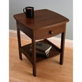 thumbnail image 5 of 22 x 18 x 18-Inch Wood Curved End Table/Night Stand With One Drawer, Brown, 5 of 5