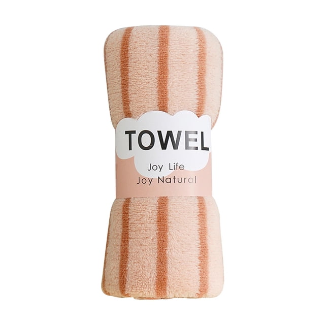 fheaev 1pc Absorbent Velvet Towel-Colorful Striped Face Wash Towel-Children's Household Soft Gift Towel