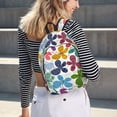 thumbnail image 6 of Naloa Colorful Butterflies Canvas Backpack for Men Women Rucksack Casual Travel Daypack College Tote Satchel Bookbag for Teens-Small, 6 of 7