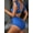 BLUE, variant on One Piece Swimsuits for Women V Neck Ruched Monokini Bathing Suits Ruffle Beach Surf Wear