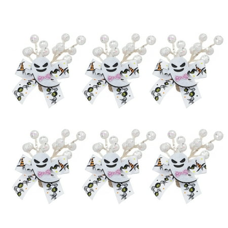 

6 pcs Handmade Simulation Flower Skull Napkin Buckle Fabric Organs Napkin Ring-White Straw (3.9*3.1in)