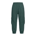thumbnail image 3 of School Uniform Pants for Girls Back To School Pocket Lightweight Elastic Waistband Solid Print Cargo Pants for Girls Size 3-4 Years, 3 of 8