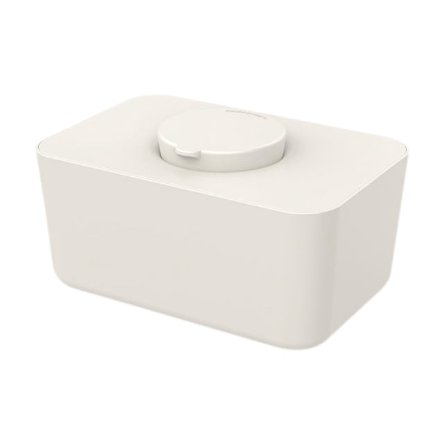 Dispensador de toallitas y pañuelos faciales de gran capacidad con tapa sellada. Beige