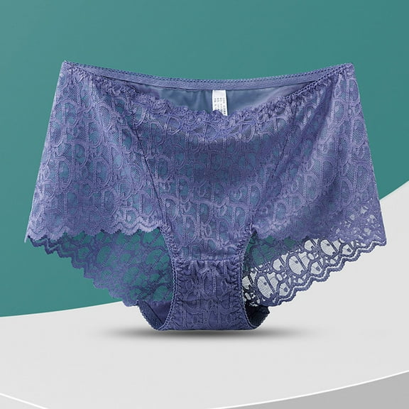 YWDJ Panties for Women Breathable Lace Lightweight High Waist No Show Solid Color Underwear High Waisted Lace Tight and Breathable Underwear Panties Purple XL