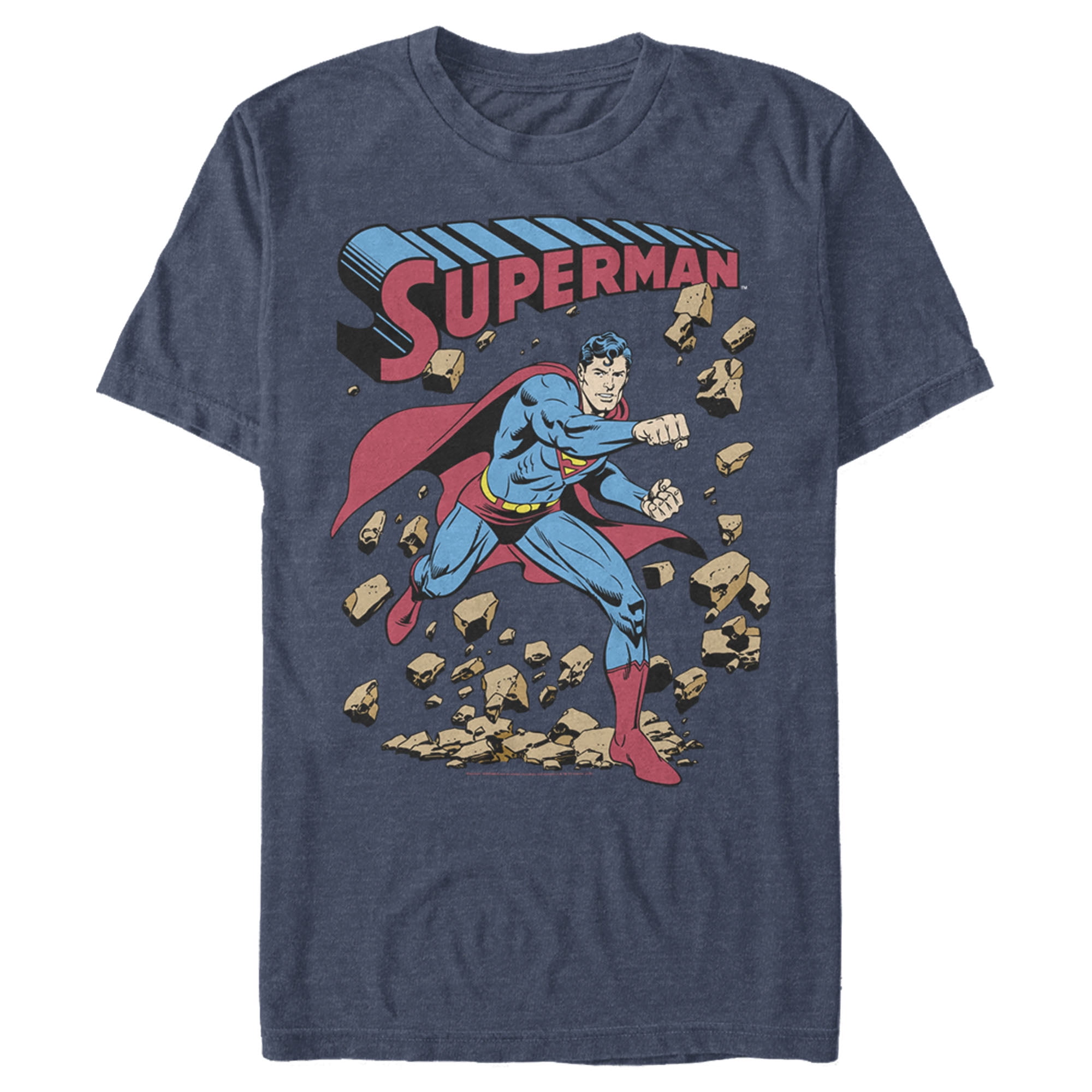 Men's Superman Vintage Daring Exploits Cover Graphic Tee Navy Blue