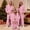 Pink, variant on Matching Christmas Pajamas Home Wear Hoodid Pajamas Long Sleeve Zip Up Union Suits Fleece Festival Party Sleepwear Red(Dad) 2XL