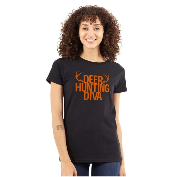 Deer Hunting Diva Antler Season Womens Slim Fit Graphic Tee Brisco Brands S