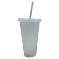 thumbnail image 1 of Gobelet avec Couvercle et Paille Bouteille Réutilisable en Plastique PP pour Boisson Froide Café Jus Smoothie, 1 of 7