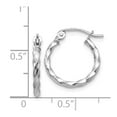 thumbnail image 4 of 14K White Gold Earring Hoop Women'S 12 mm 2 Wg Twist Polished, 4 of 4