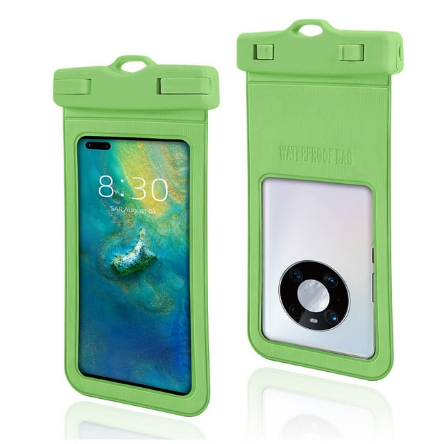 Guardoinrt Pochette Étanche pour Téléphone Portable 7,2 Pouces Sac Sec pour Téléphone Intelligent avec Lanière Étanche Étui de Protection Universel Vert 1ensemble