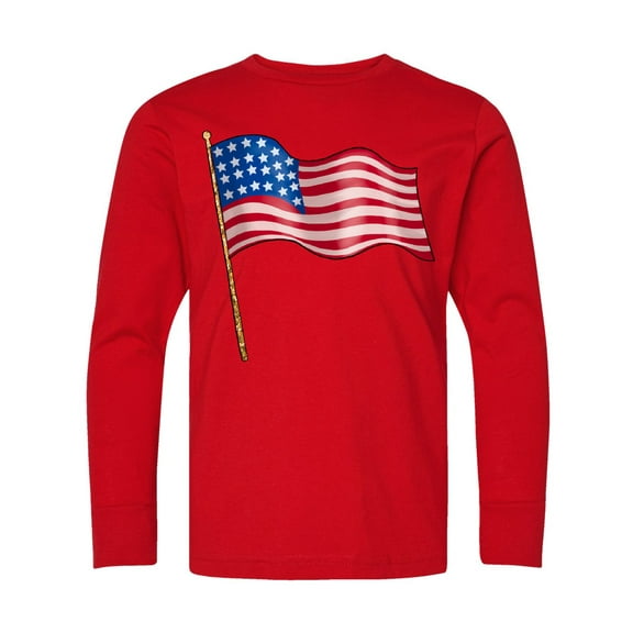 Inktastic American Flag Design Long Sleeve Youth T-Shirt