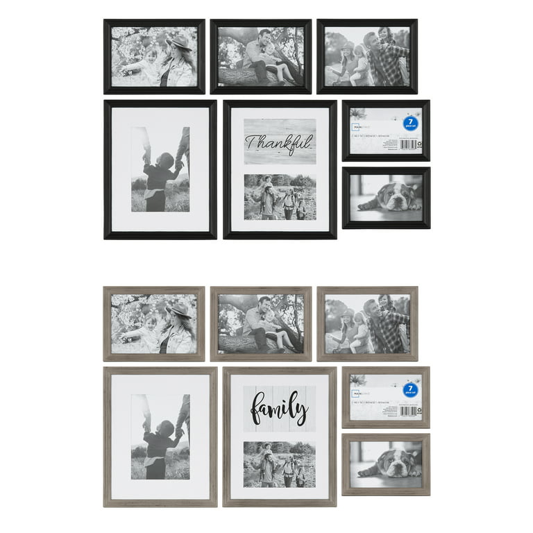 Set of 8 Collage Photo Frames ( 5 x 7 (4 pieces) 4 x 6 (4 pieces) Black