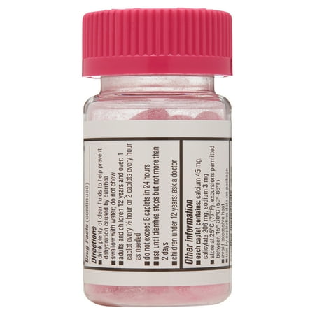 Equate Maximum Strength Bismuth Anti-Diarrheal Relief Caplets, 525 mg, 24 Count