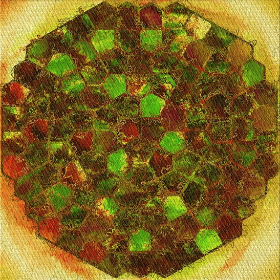 Ahgly Company Machine Washable Indoor Square Transitional Saffron Red Area Rugs, 6' Square