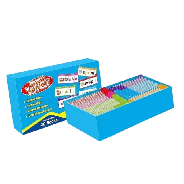 Tarjetas de vocabulario fonético Palabras interesantes Libro familiar giratorio Leer y Libros de actividades giratorios para niños de 5 años en