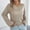 Khaki, variant on Womens Crewneck Crochet Long Sleeve Hollow Out Knit Pullover Tops (Black S)