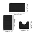 thumbnail image 3 of Clearance!XEOVHV Memory Foam Bath Mat Set, Bathroom Rugs for 3 Pieces, Toilet Mats, Soft Comfortable, Water Absorption, Non-Slip, Thick, Machine Washable, Easier to Dry for Floor Mats, Black, 3 of 9