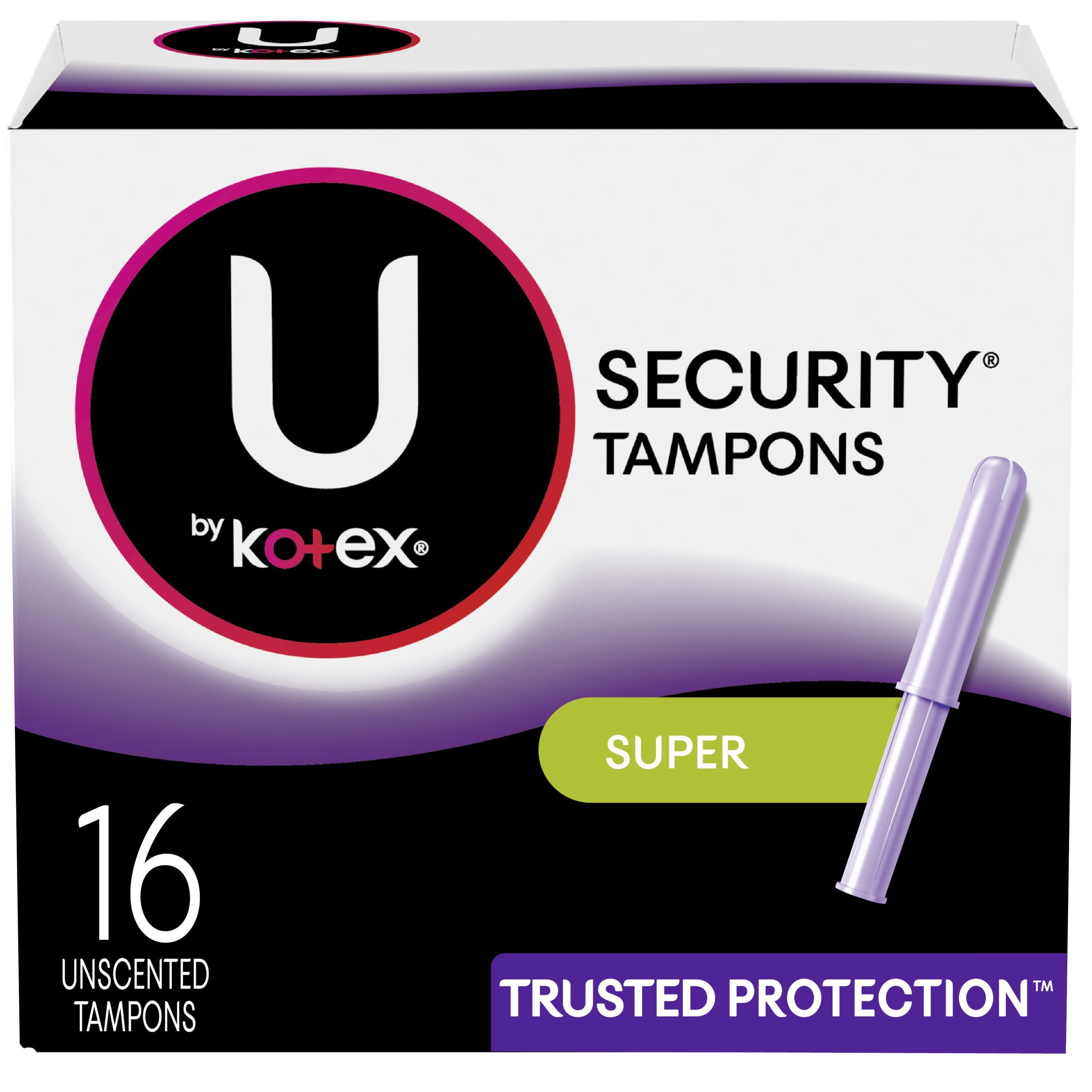 U by Kotex Security Tampons, Super Absorbency, Unscented, 16 Count