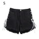 thumbnail image 1 of Pantalones cortos de mezclilla para mujer Pantalones cortos sueltos de Jean para niña Pantalones ajustados de cintura alta, Negro, S Eigraketly AP001242-05B, 1 of 7