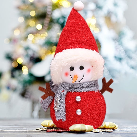 Plush Christmas Snowman Ornaments Xmas Decorations Hand Made Santa Claus Snowman Dolls For Holiday Party Festival Fireplace Home Decor Christmas Gift