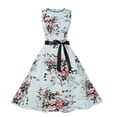 thumbnail image 1 of Pompotops Robes d'Été pour Femmes Plage Imprimé Floral Sans Manches Robe Débardeur, 1 of 8