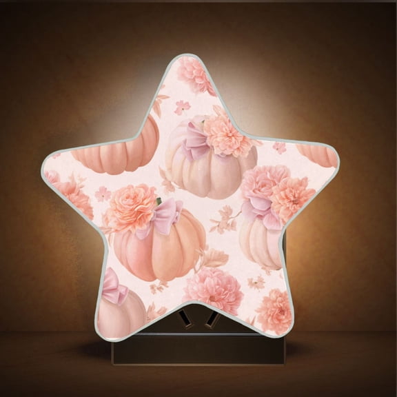 Star Night Light Auto On/Off Plug-in Wall Light with Light Sensor Warm White LED for Home Party Pastel Pink Pumpkins