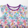thumbnail image 5 of Girls Rompers Elegant Floral Print Sleeveless Square Neck Girls Ruffled Pocket Jumpsuit Dress Summer Outdoor Play Outfit, 5 of 6