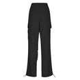 thumbnail image 5 of DPTALR Women's Elastic Waisted Parachute Hiking Pants,Lightweight Baggy with Pockets,Black,Size XXL, 5 of 9