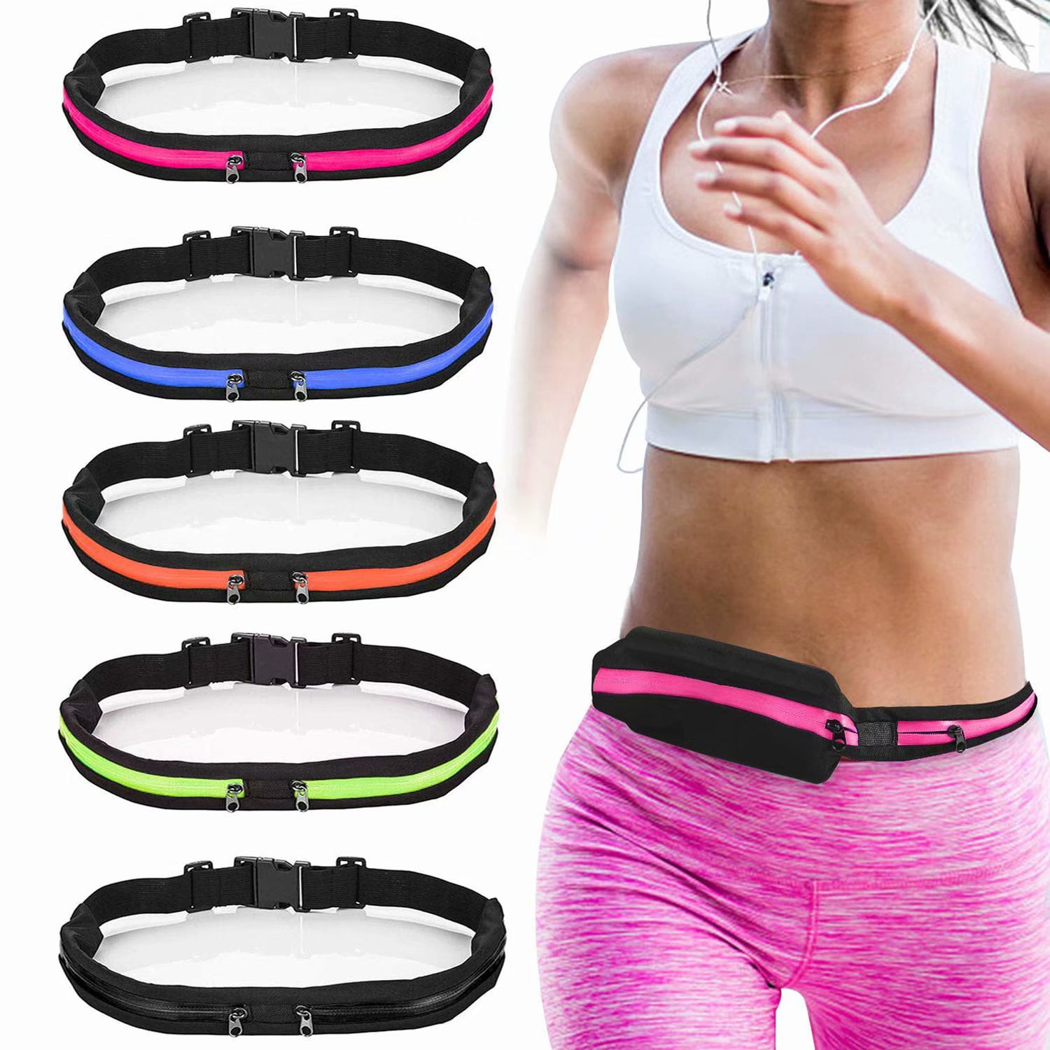 Running Belt Waist Pack Fanny Pack for Men and Women with 2 Expandable ...