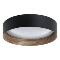Eglo 206239A Ester 15" Wide Led Flush Mount Drum Ceiling Fixture - Black / Sandalwood /