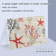 thumbnail image 3 of Yayeee Toggle Light Switch Wall Plate 2-Gang 4.56"x4.48" Decorative Outlet Cover, Light Red Starfish, 3 of 7