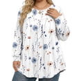 thumbnail image 3 of Weardear Womens Plus Size Tops Long Sleeve Shirts Crew Neck Flowy Tunic Top, 3 of 6