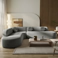 thumbnail image 3 of Harper & Bright Designs Modular Curved Foam Sectional, Chenille Compressed Sofa, 2 PC Free Combination Floor Sponge Couch for Living Room and Office, Grey, 3 of 12