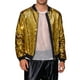 thumbnail image 1 of Chaqueta bomber de lentejuelas brillantes para hombre, chaqueta metálica de fiesta y disco con cremallera, talla 2XL dorada, 1 of 5