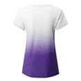 thumbnail image 6 of BadyminCSL Women's Fashion Casual Gradient V-Neck Short Sleeve Loose T-shirt Tops, 6 of 7